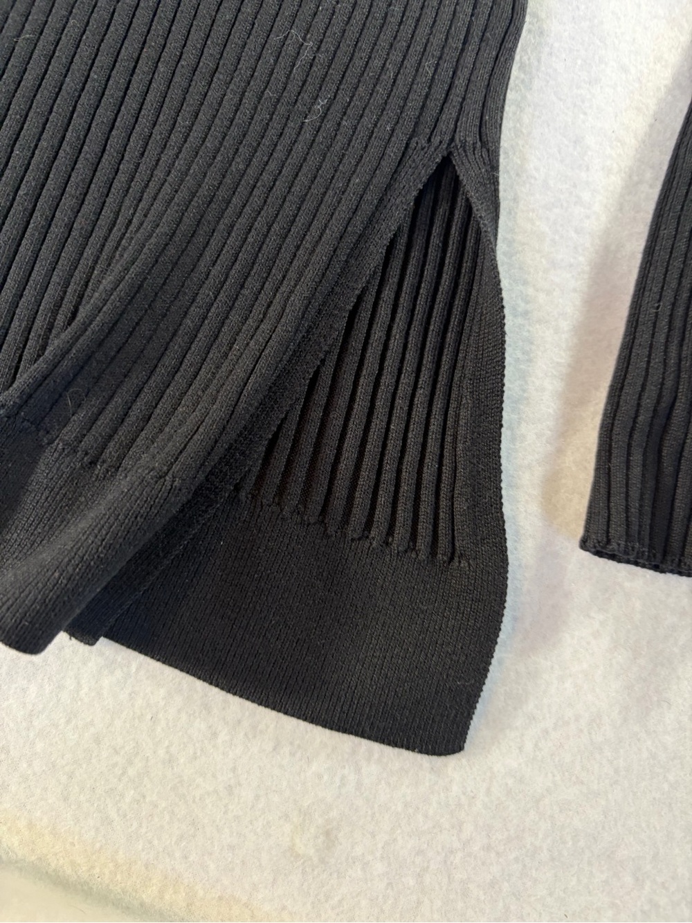 Athleta Black Ribbed Crewneck Top - Picture 3 of 6